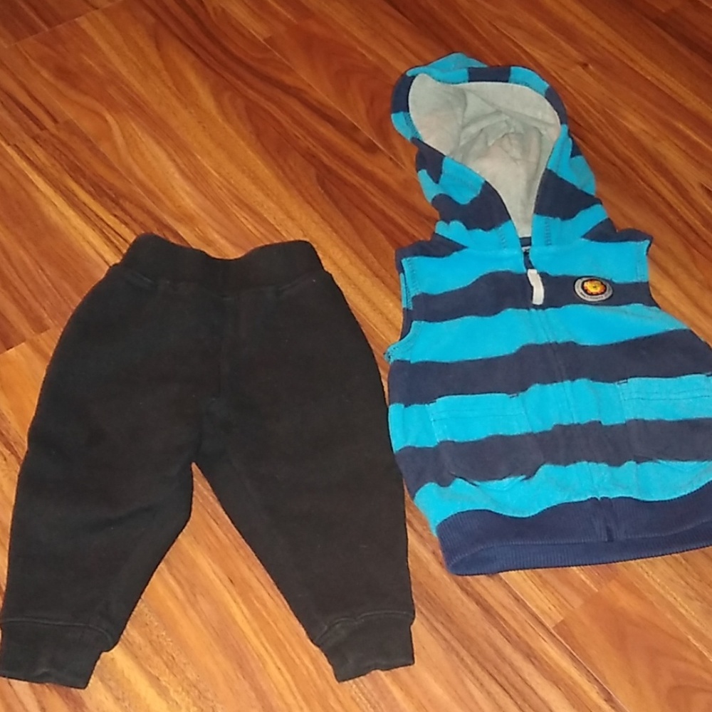 Boys vest and black sweatpants